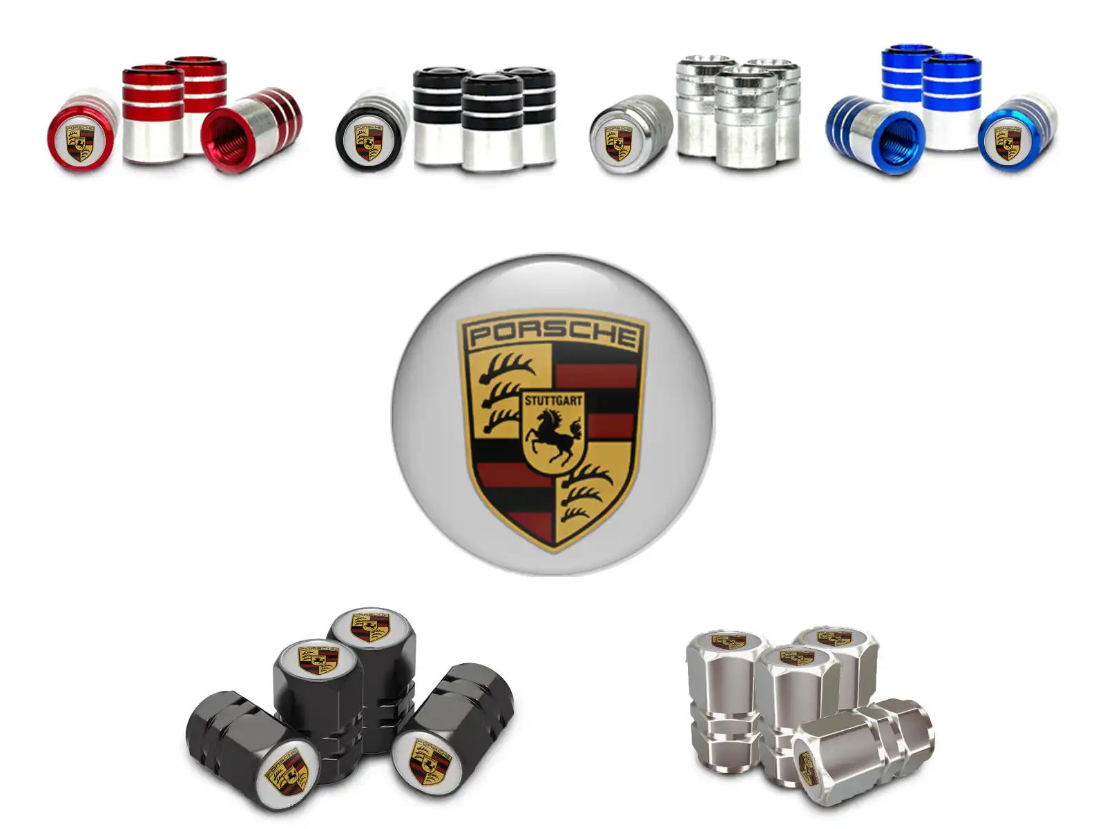 Porsche Couvercles De Valve Pneu Voitures Style Pro X